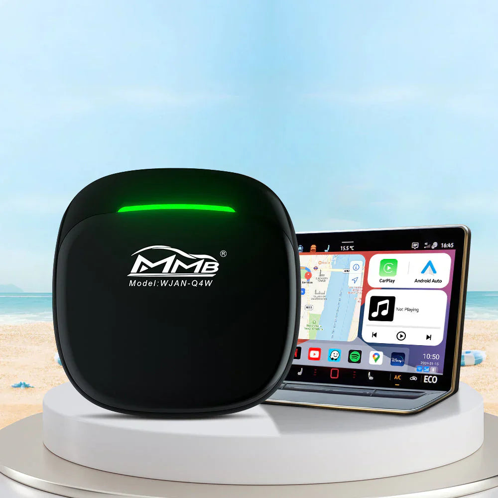 MMB MAX5.0 Android Ai BOX: Redefining Your In-Car Smart Experience. Upgraded for 2025, powered by the Qualcomm 6225 chip and featuring 8GB+128GB of storage, transform your car into a smart cockpit in seconds.