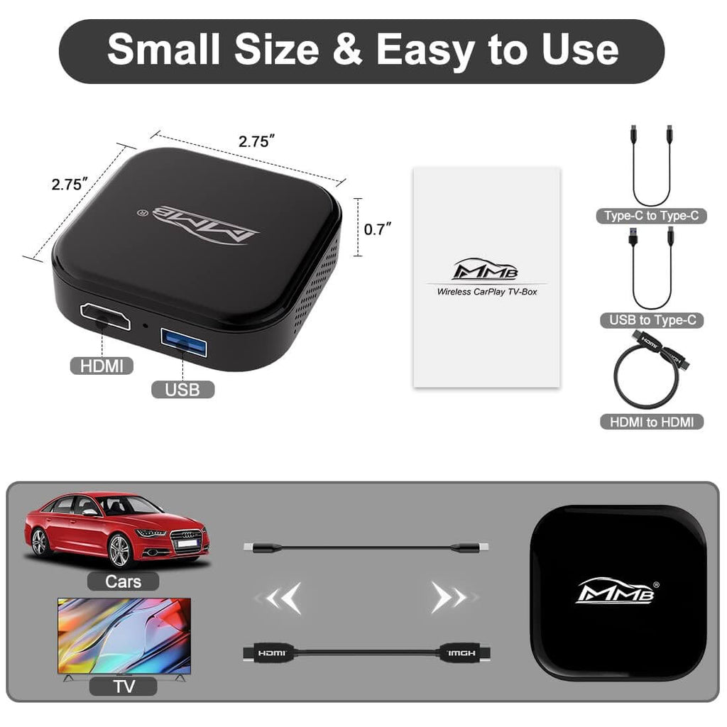 1X For Car Video Player Wireless Carplay MMB Plus TV Streaming Box Netflix  4+32G