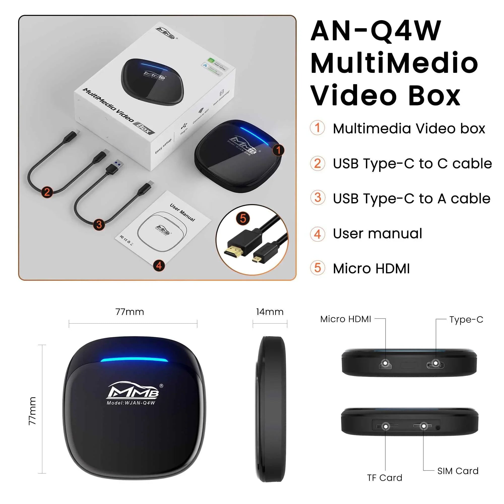 MMB Max 4.0 Andriod 13 Wireless Carplay Adapter