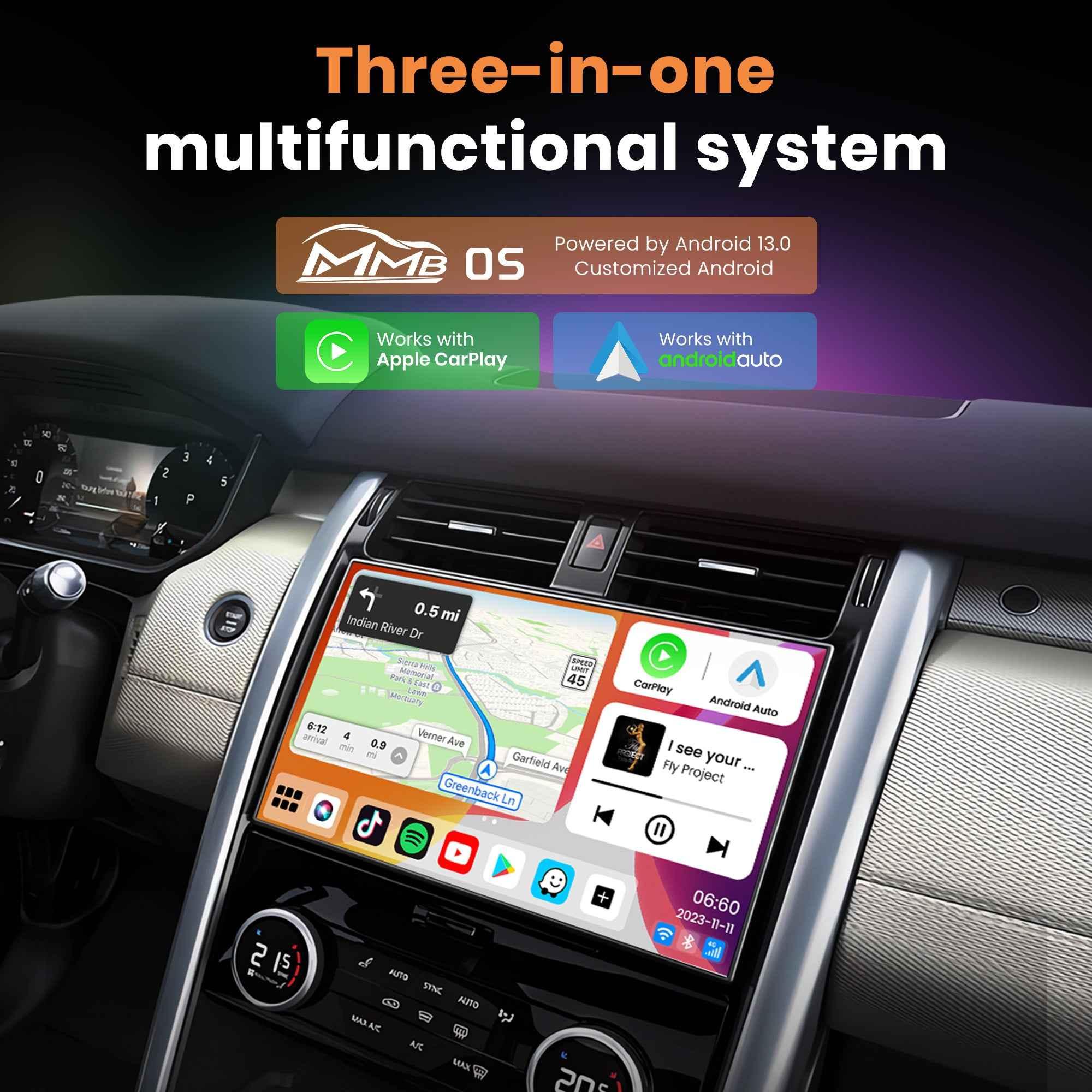 MMB Max 5.0 Ai Box Android 14 Multimedia Wireless Carplay Adapter