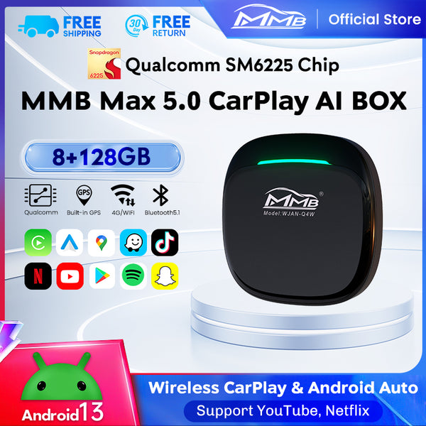 MMB Max 5.0 Ai Box Android 13 Multimedia Wireless Carplay Adapter – MMB  Official