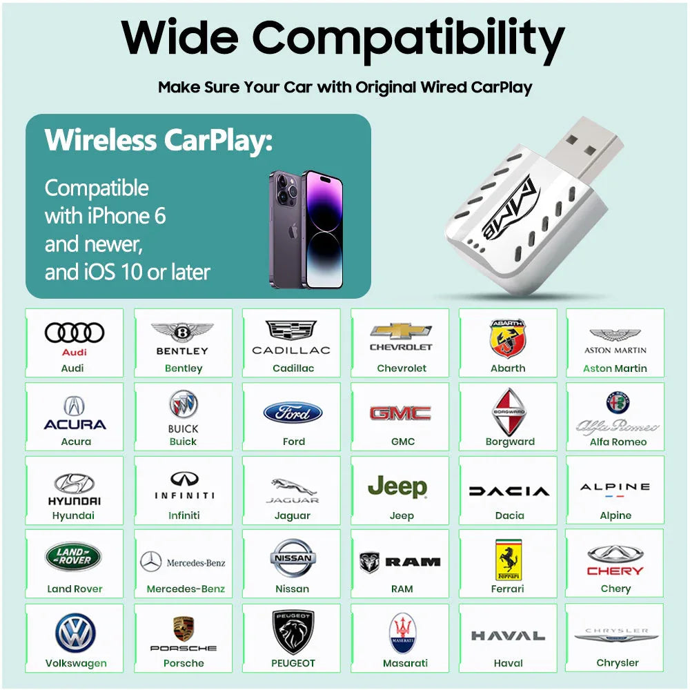 MMB Mini 2.0 Wired to Wireless Bluetooth WiFi CarPlay Adapter - MMB Auto