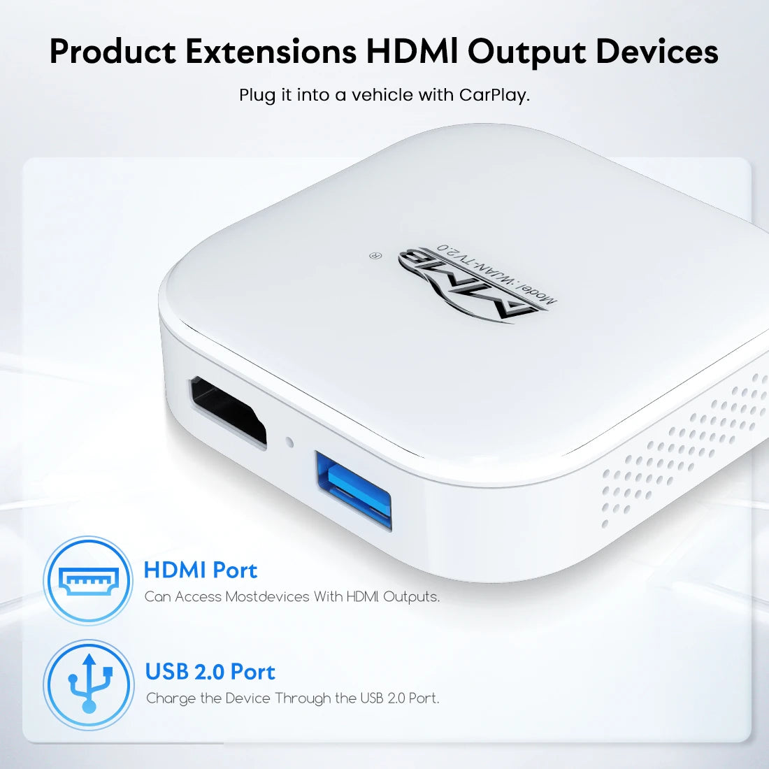 MMB AI Box Wireless TV 2.0 with HDMI and USB ports for external display expansion