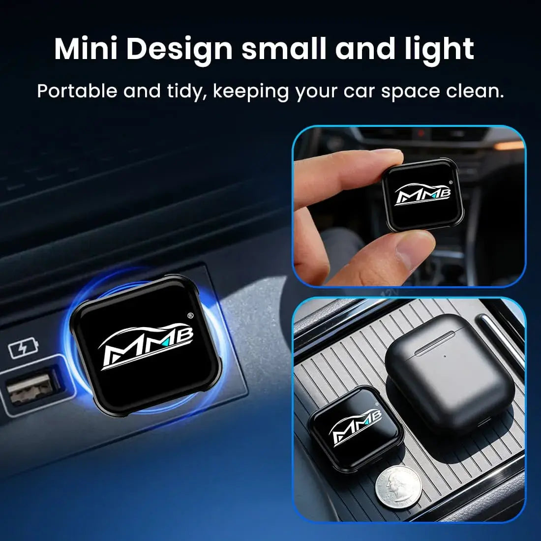 MMB Mini Ultra compact and lightweight wireless CarPlay adapter with mini design