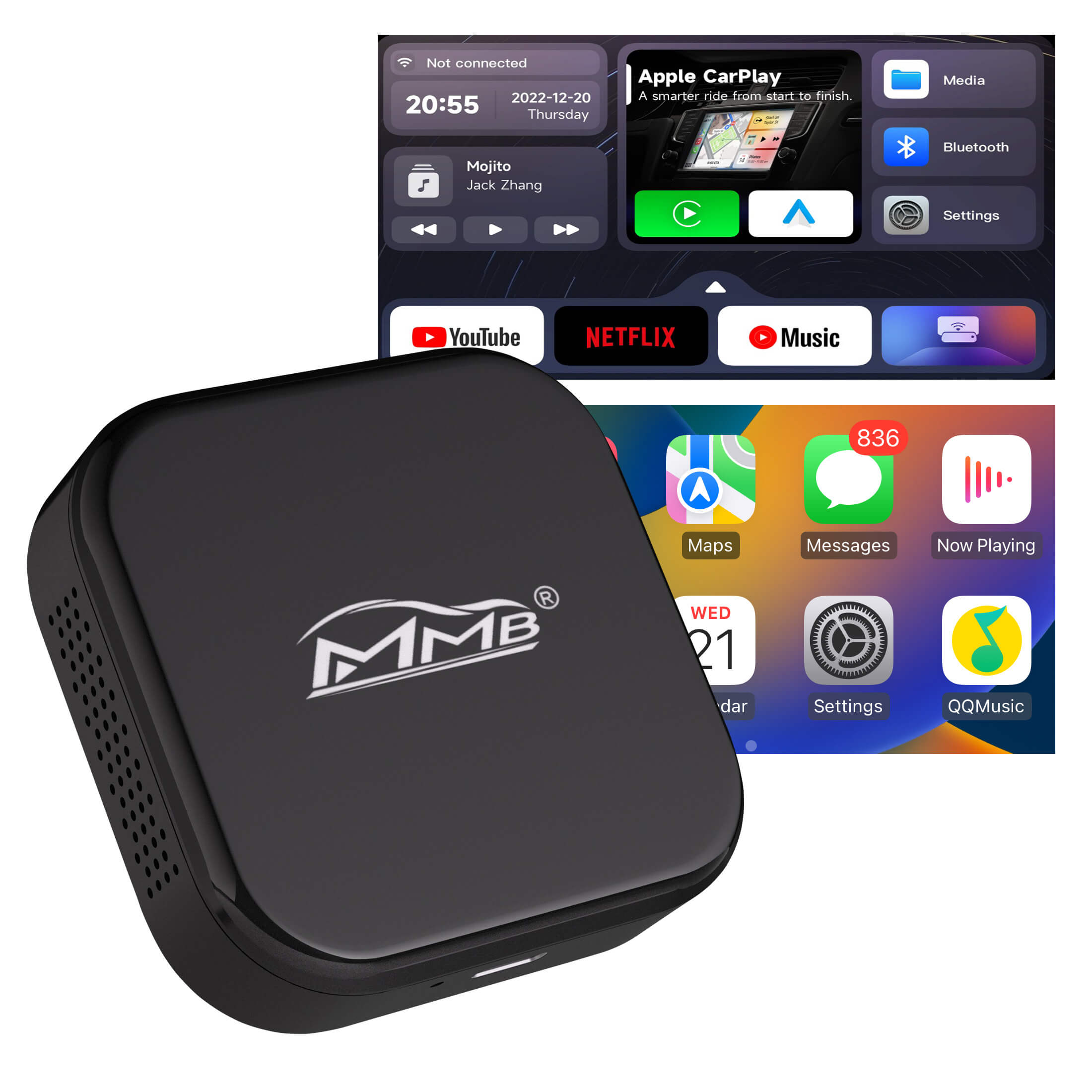 Carlinkit Wireless Multimedia Video Player Carplay AI BOX Android Auto  Adapter